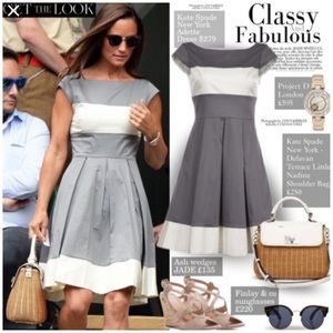 Kate Spade “Adette” gray/white dress 10